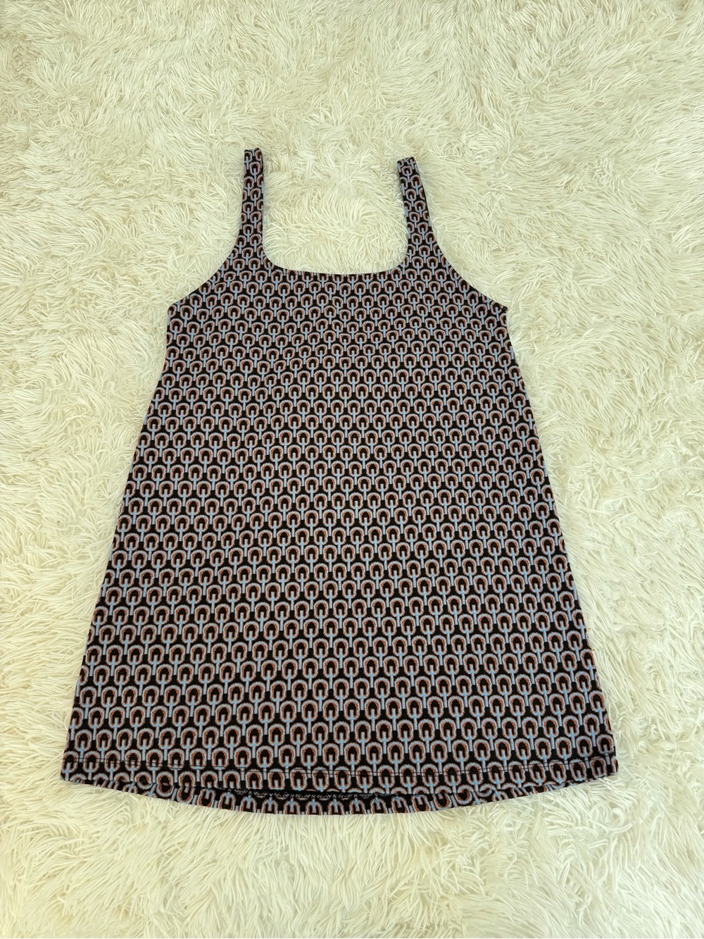 Sleeveless Patterned Shift Dress in Black Light Blue Orange/Pink Zara Mini Dress